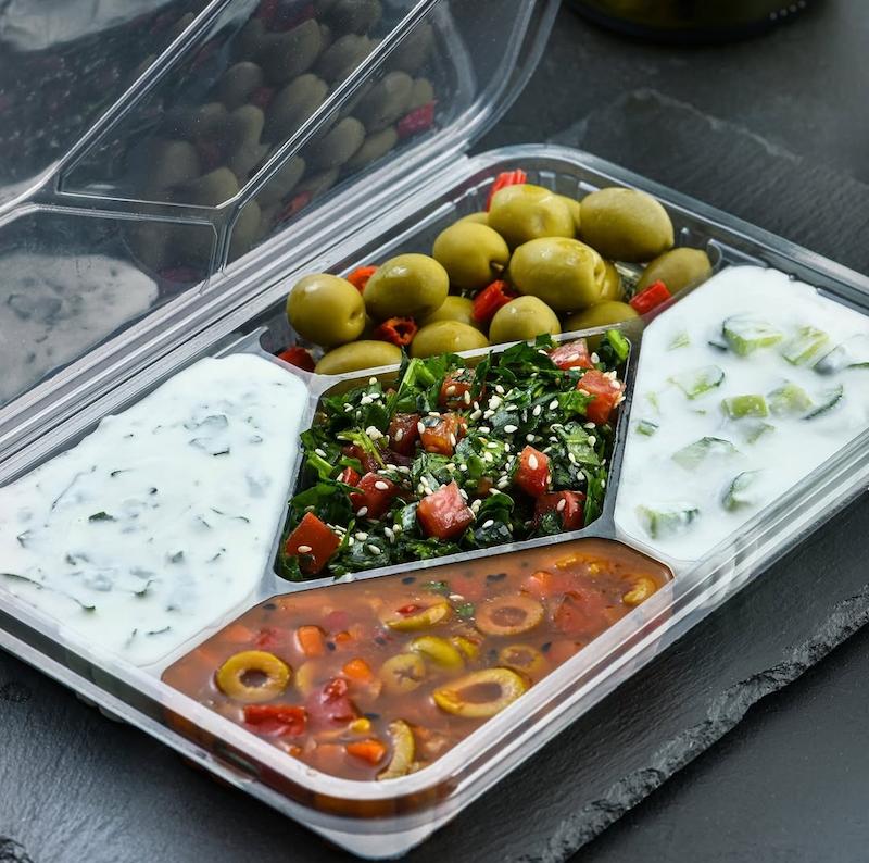 خرید و قیمت ظرف یکبار مصرف طلقی پنج خانه + فروش ویژه