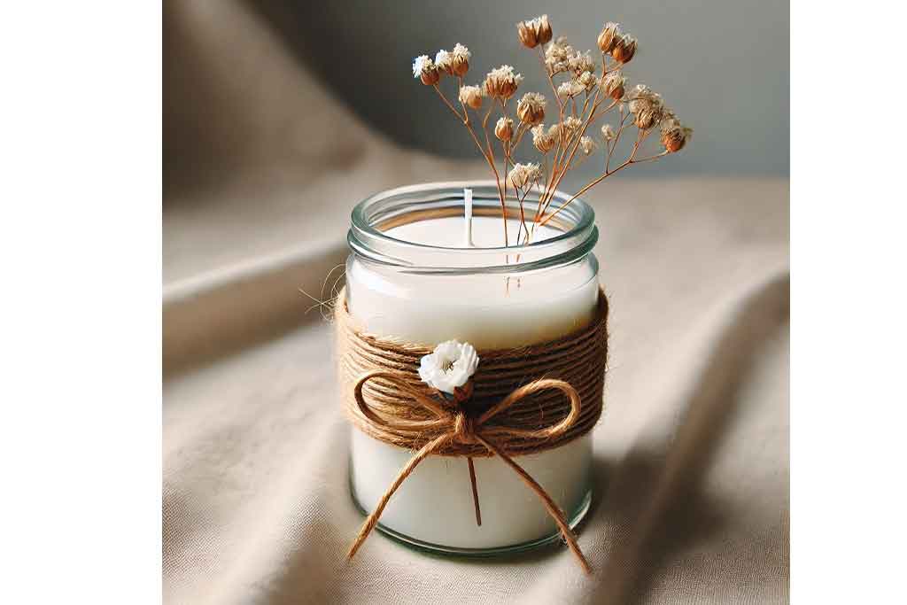 شمع ظرف شیشه‌ ای با طراحی مینیمال و مدرن