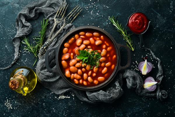 کنسرو لوبیا چیتی با سس بدون افزودنی غیر ضروری