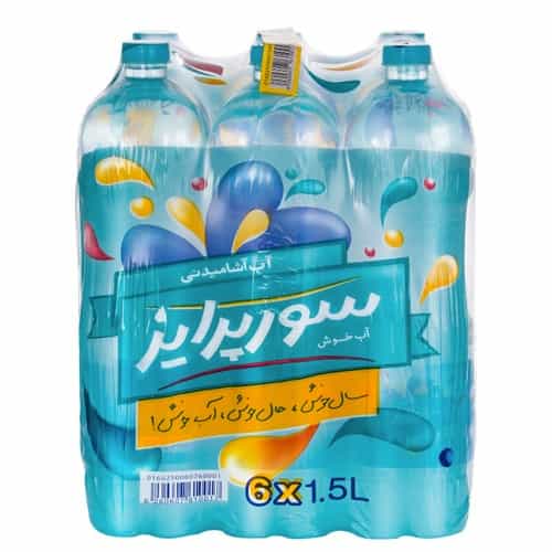 تصویر 1 از آب معدنی سورپرایز مناسب سرو‌ رستورانی با بطری‌ شفاف بهداشتی