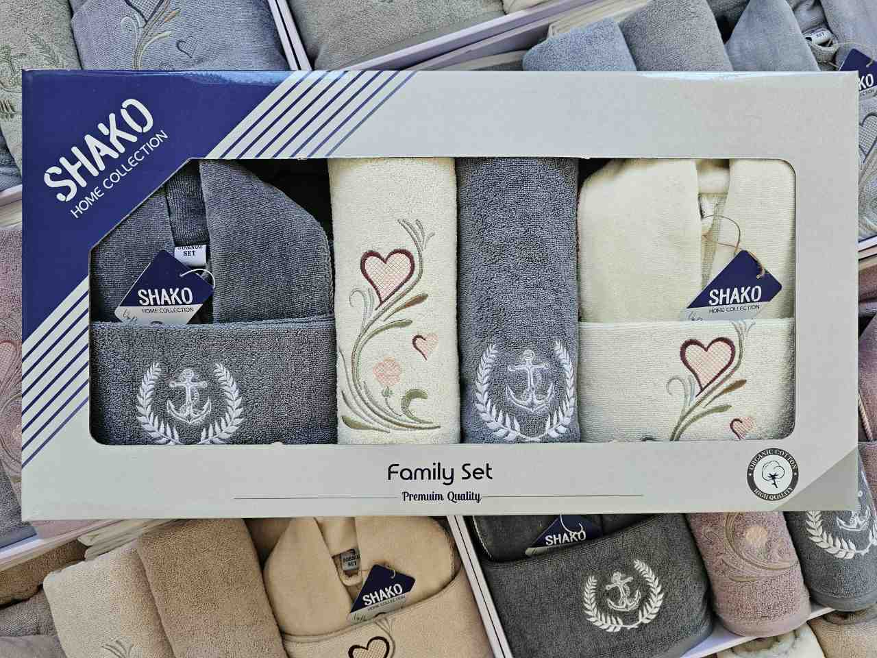 قیمت خرید حوله دوقلو گلدوزی شده + 11 تیکه شاکو