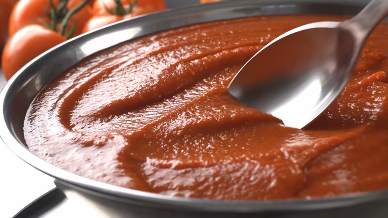 رب گوجه‌ فرنگی خانگی تهیه شده از گوجه های رسیده