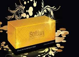 دستمال کاغذی سافتلن طلایی با طراحی جذاب برای میز پذیرایی