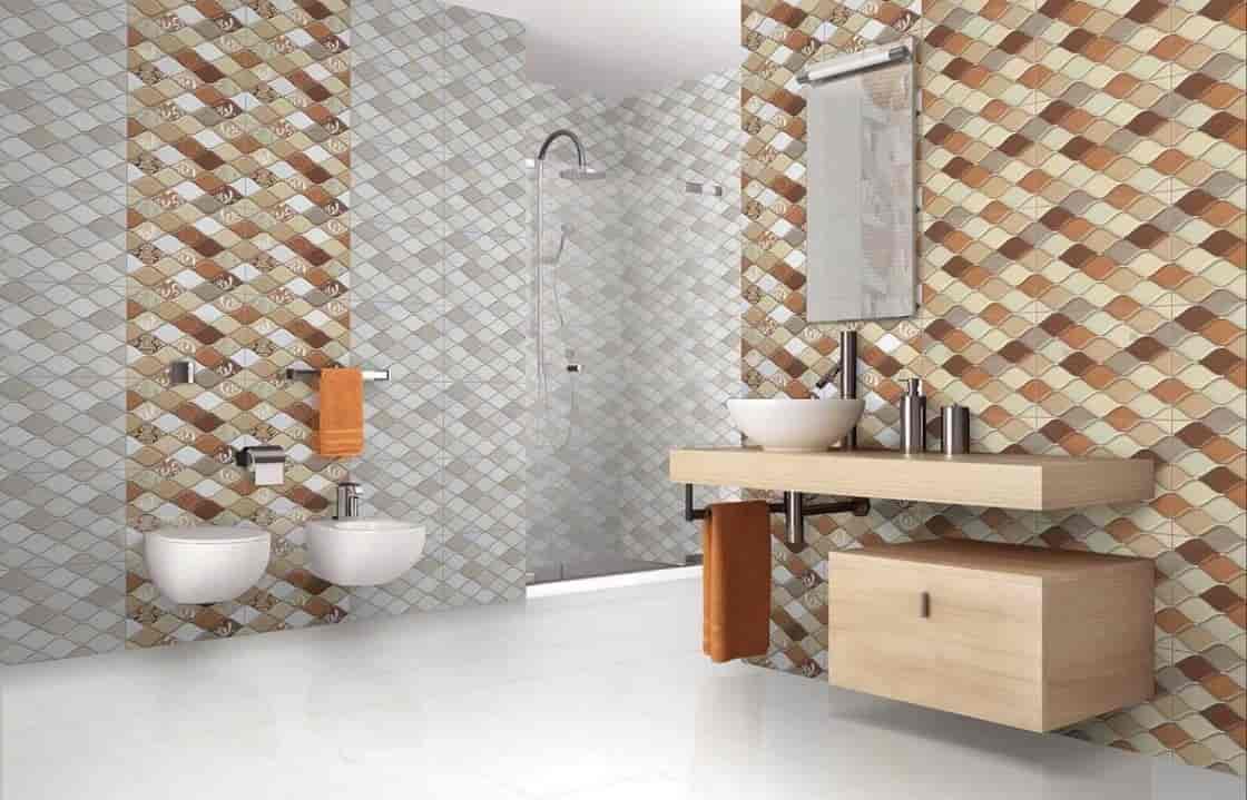 تصویر 4 از کاشی حمام مدرن با خطوط هندسی