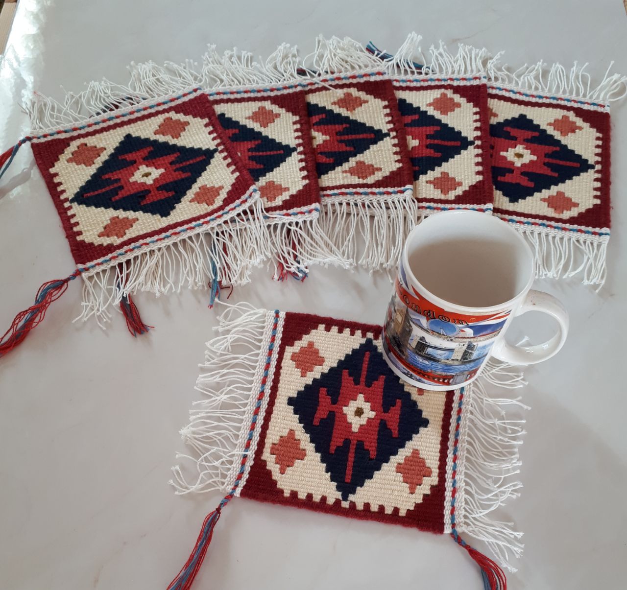 زیر لیوانی های گلیمی جذاب + فروش عمده