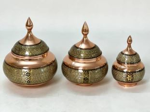 قندان مسی خاتم کاری با کیفیت ممتاز و طراحی چشم نواز