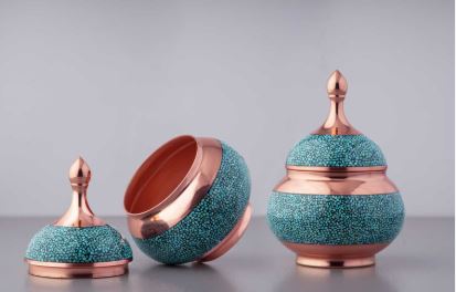 قندان مسی فیروزه مناسب پذیرایی لوکس و سنتی