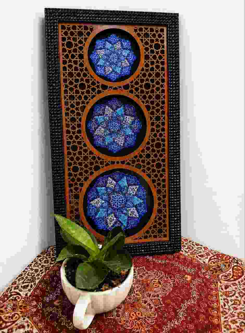 تصویر 2 از تابلو دیواری مس الماس تراش و مینا کاری