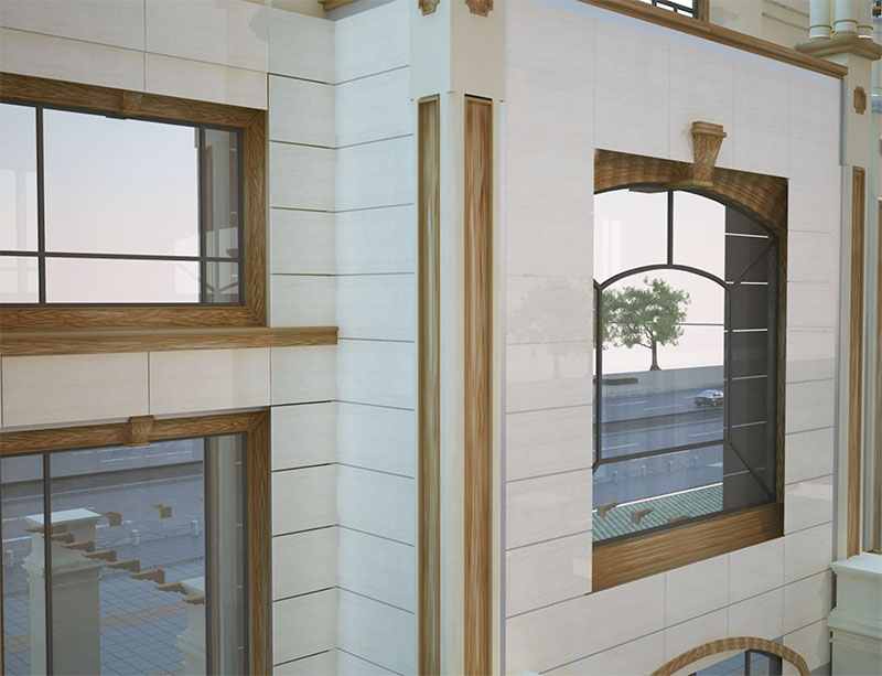 تصویر 2 از سرامیک پرسلان نما طرح سنگ مناسب معماری مدرن