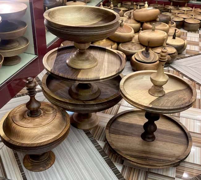 ظروف چوبی پذیرایی ساخته شده از چوب مرغوب