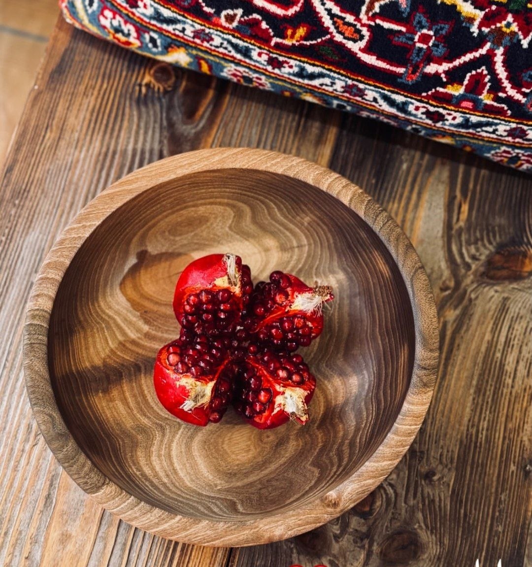 تصویر 2 از ظرف چوبی پذیرایی با تزیین هنر خطاشی مدل 1