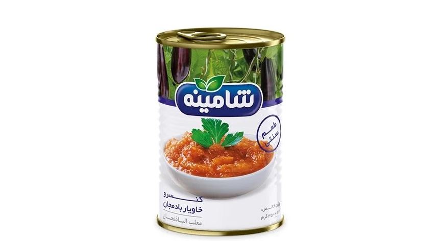 کنسرو خاویار بادمجان شامینه با بافت نرم و خوش طعم