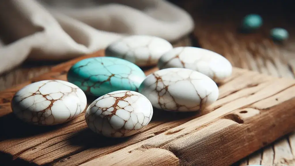 سنگ فیروزه سفید طبیعی با جلوه‌ای خاص و درخشان
