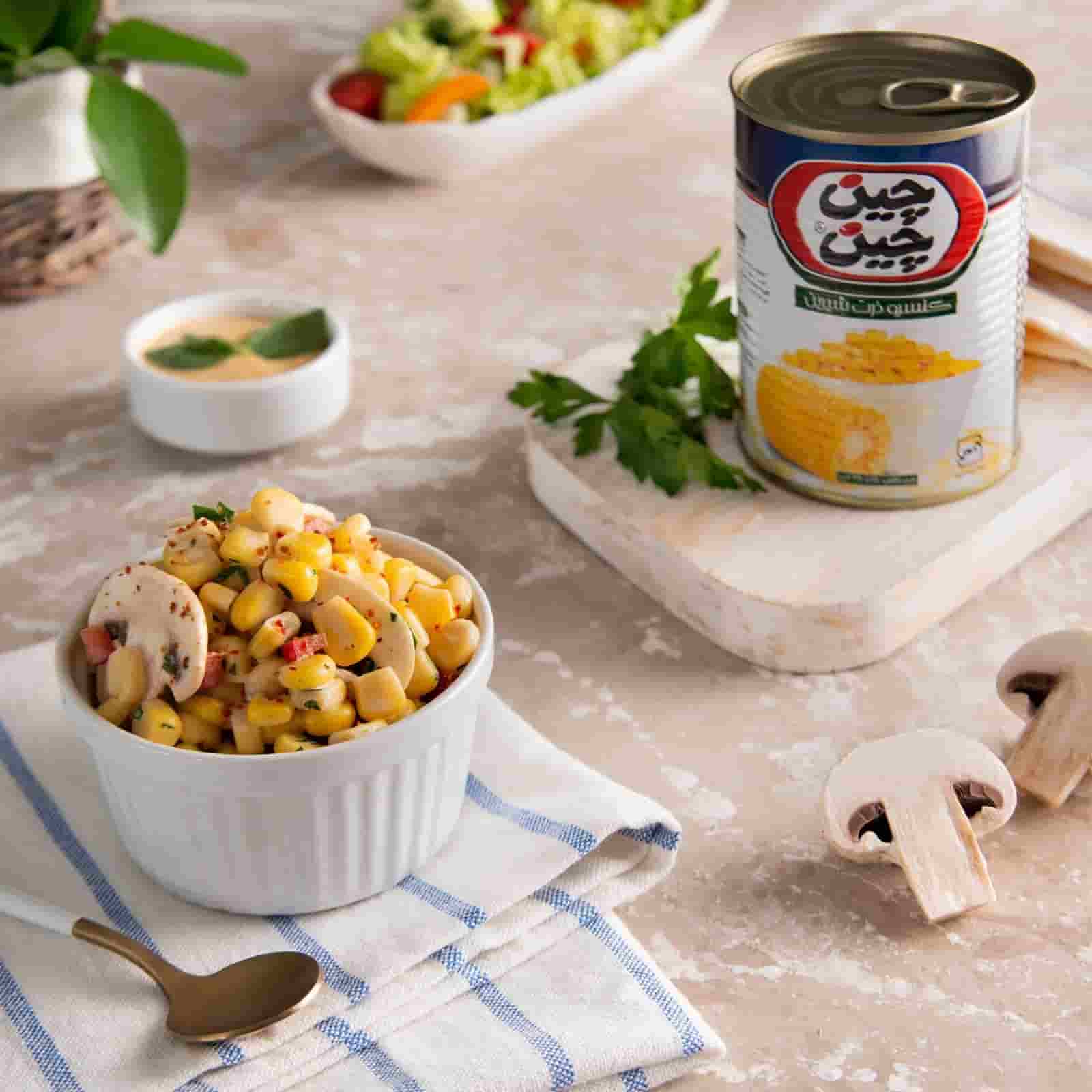 کنسرو ذرت چین چین تولید شده از بهترین دانه های ذرت