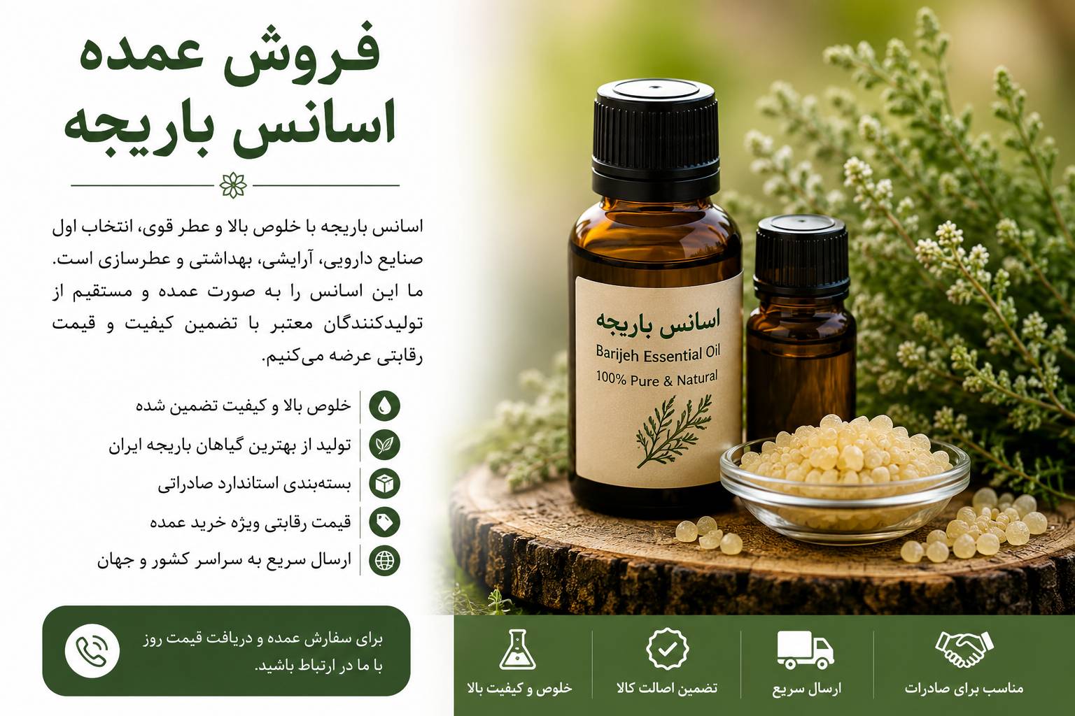 فروش عمده اسانس باریجه