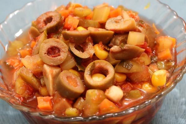 تصویر 2 از قیمت فروش عمده + ترشی مخلوط قارچ و زیتون با سس انبه