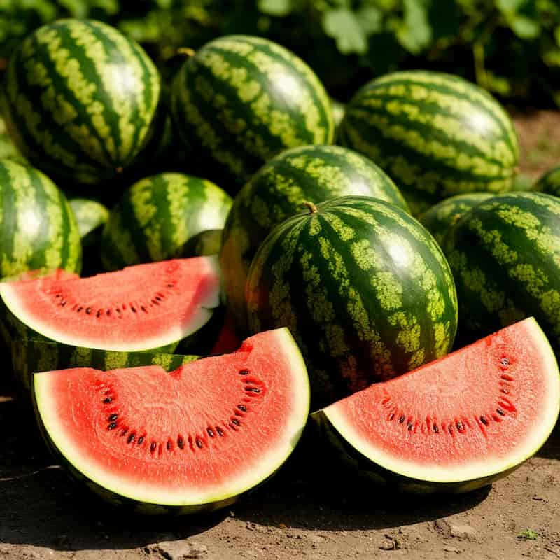 هندوانه پوست نازک رسیده با وزن مناسب و گوشت آبدار