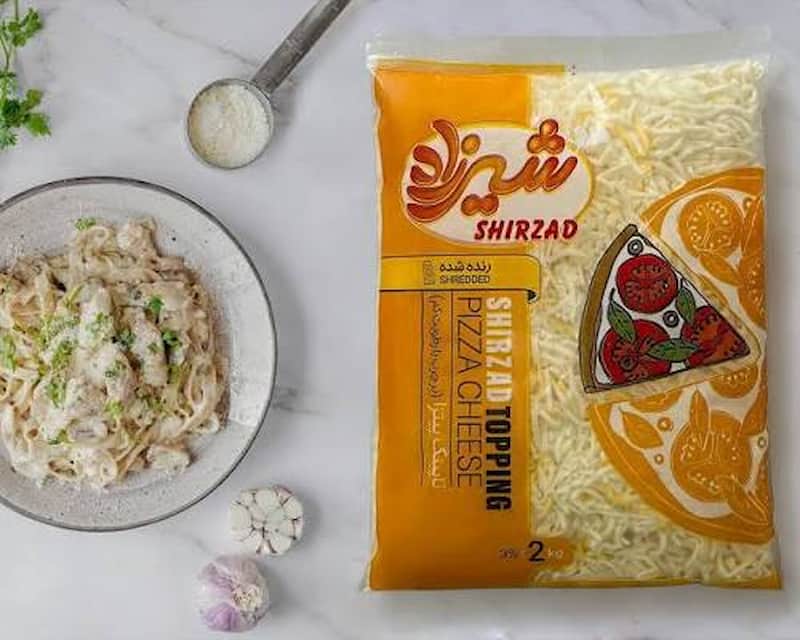 پنیر پیتزا شیرزاد انتخابی خوشمزه برای غذاهای تنوری
