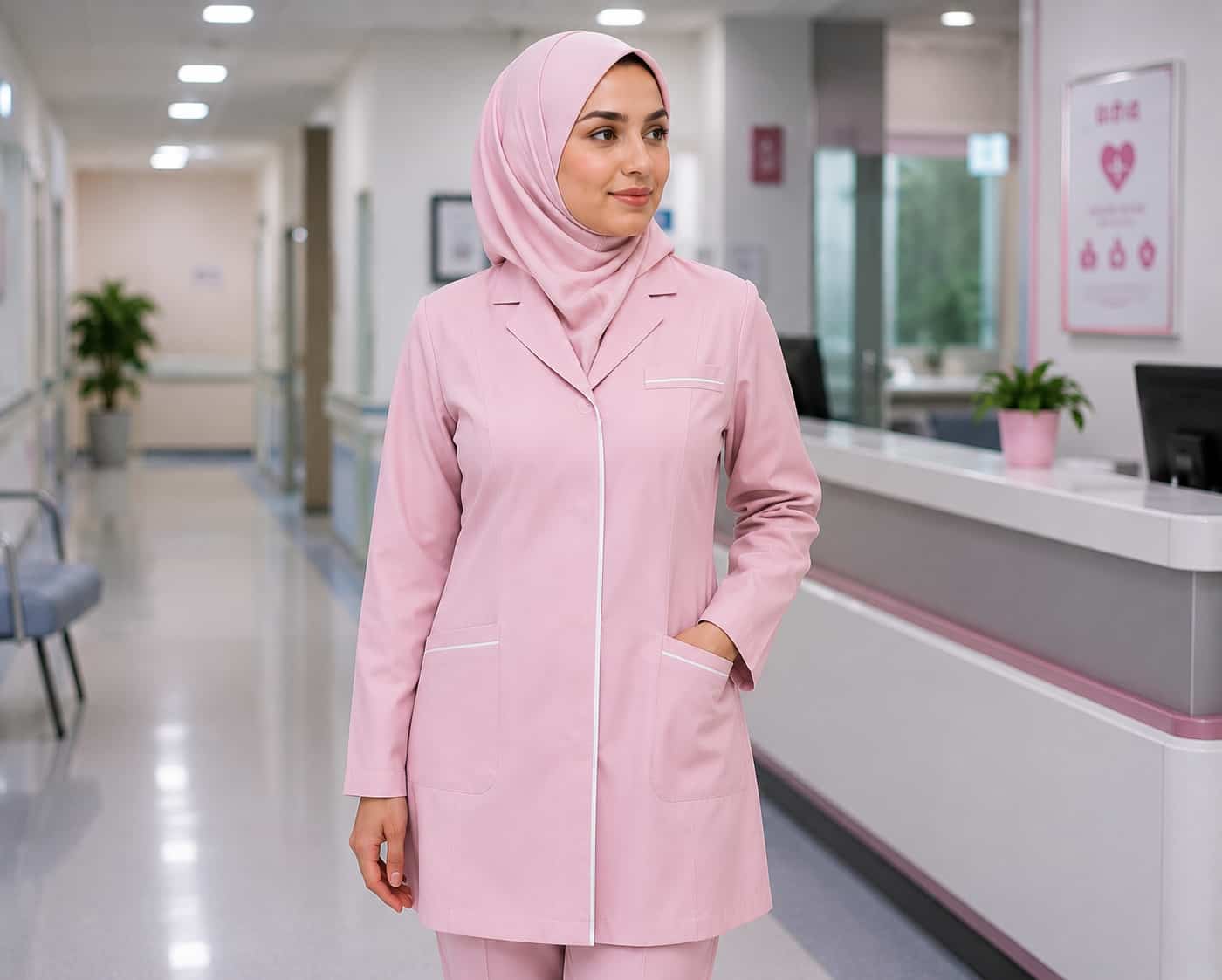 روپوش پزشکی حجاب  با رنگ بندی جذاب