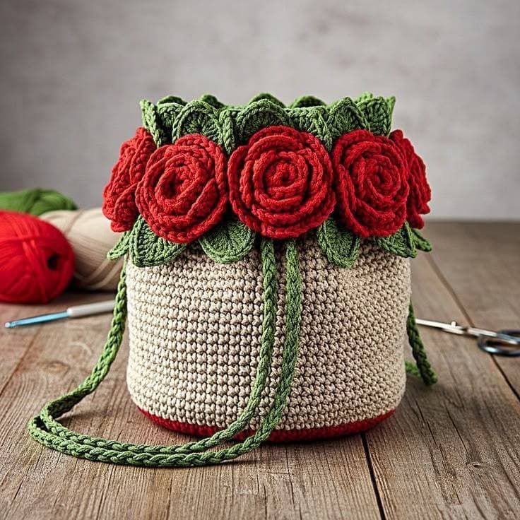 تصویر 4 از یف بافتنی گل ز دستی