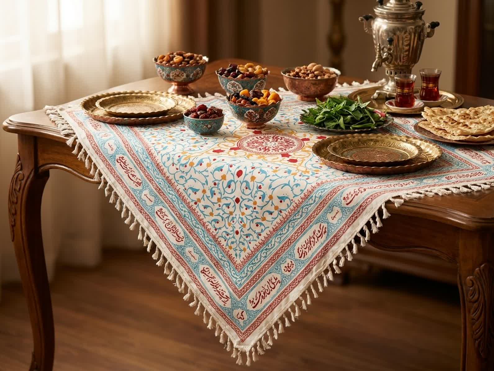 سفره پارچه ای طرح سنتی