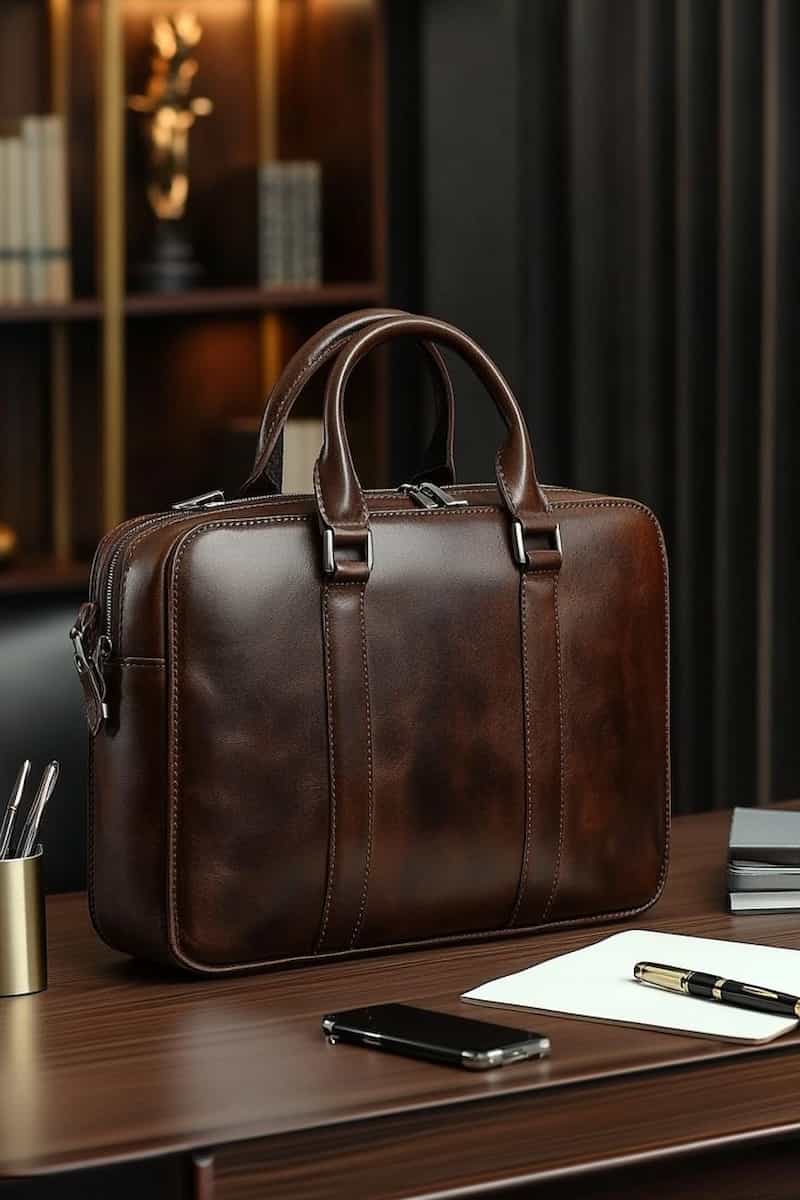 کیف چرم اداری مردانه بوفالو مناسب جلسات و سفرهای کاری