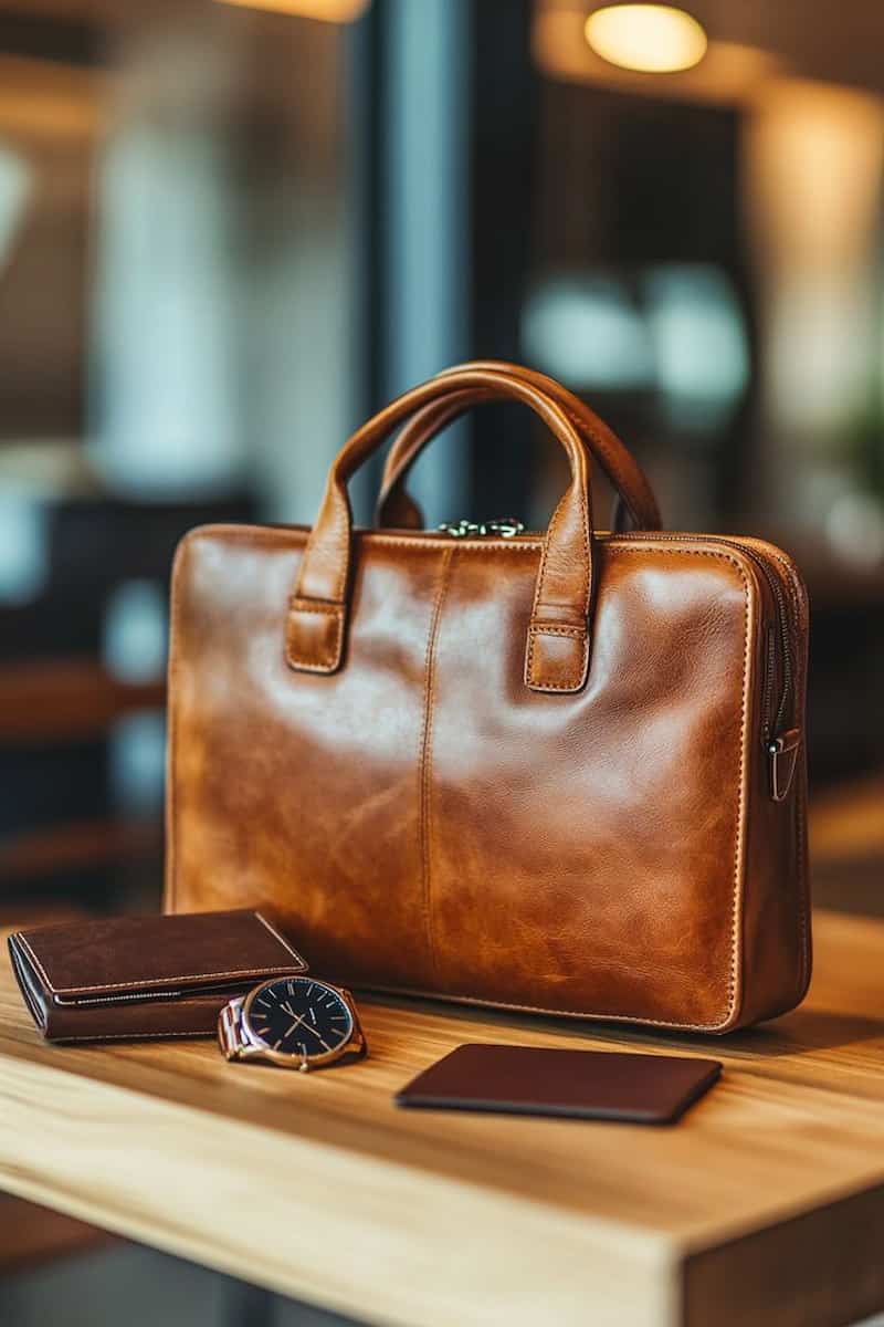 کیف چرم اداری مردانه با چرم مرغوب و دوخت هنرمندانه