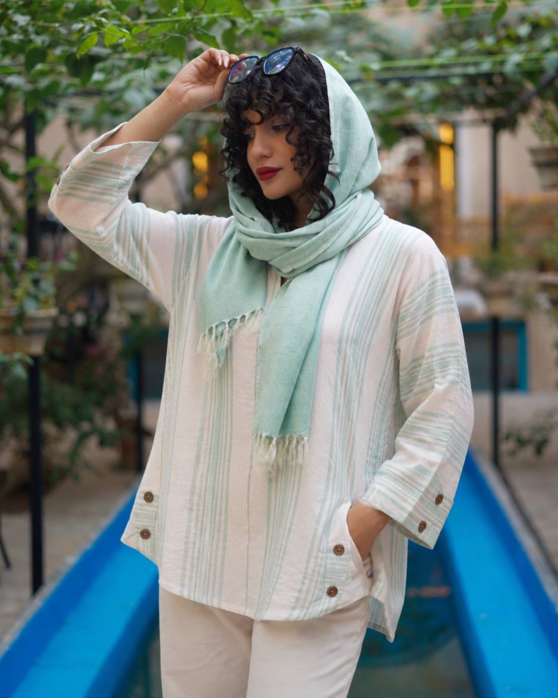 تصویر 2 از ست شال و لباس نخی