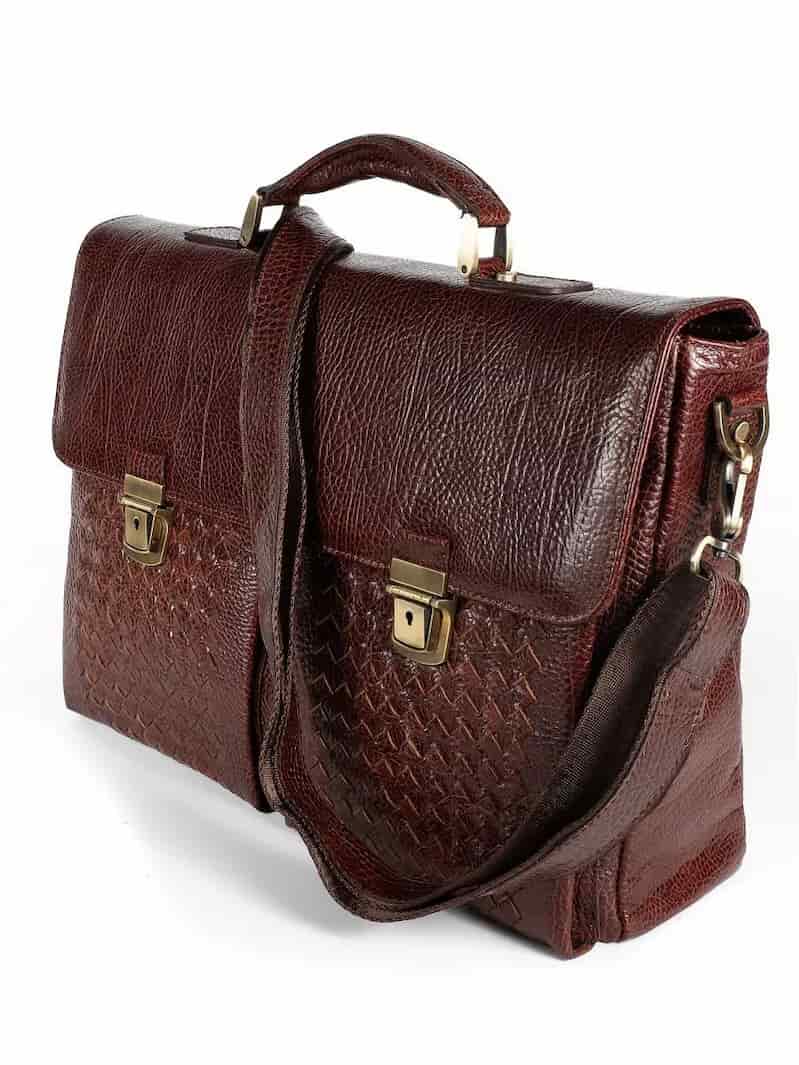 کیف چرم اداری مردانه جنوا با چرم طبیعی درجه یک