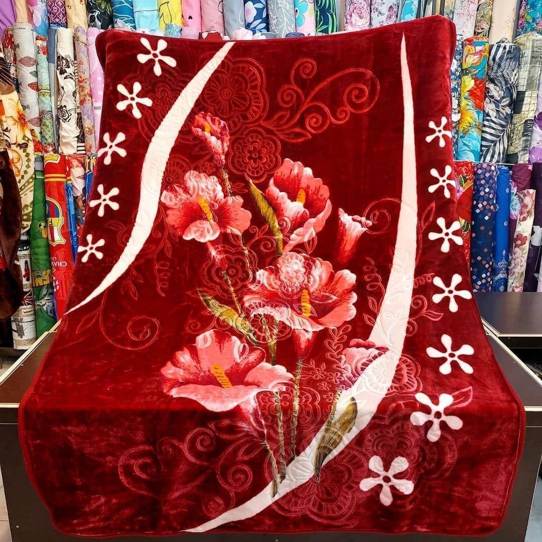 خرید عمده و کف بازار پتو زمرد گلدار تک نفره
