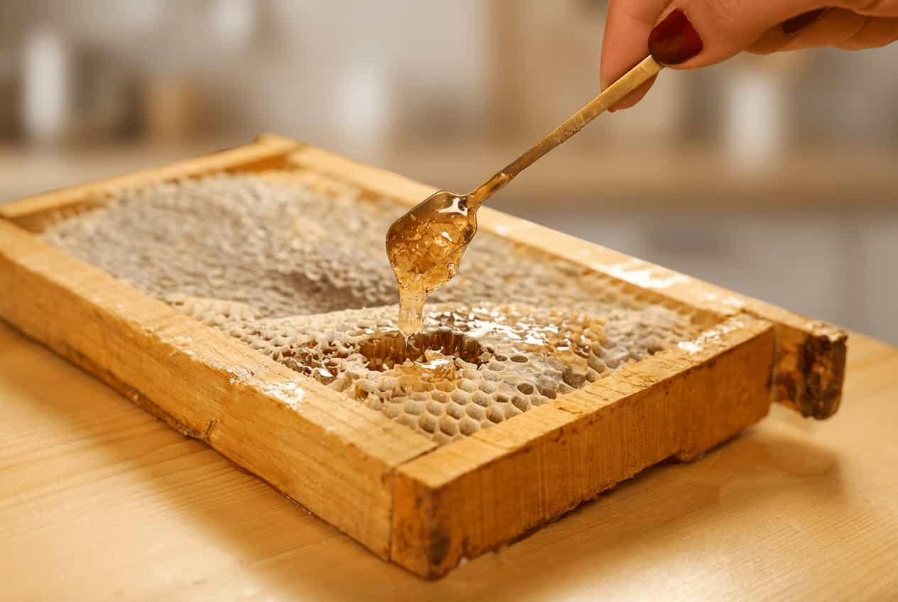 عسل چهل گیاه با موم خالص و عطر دلنشین گل های طبیعی