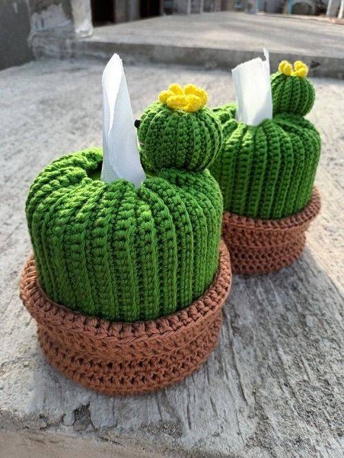 جا دستمال کاغذی بافتنی