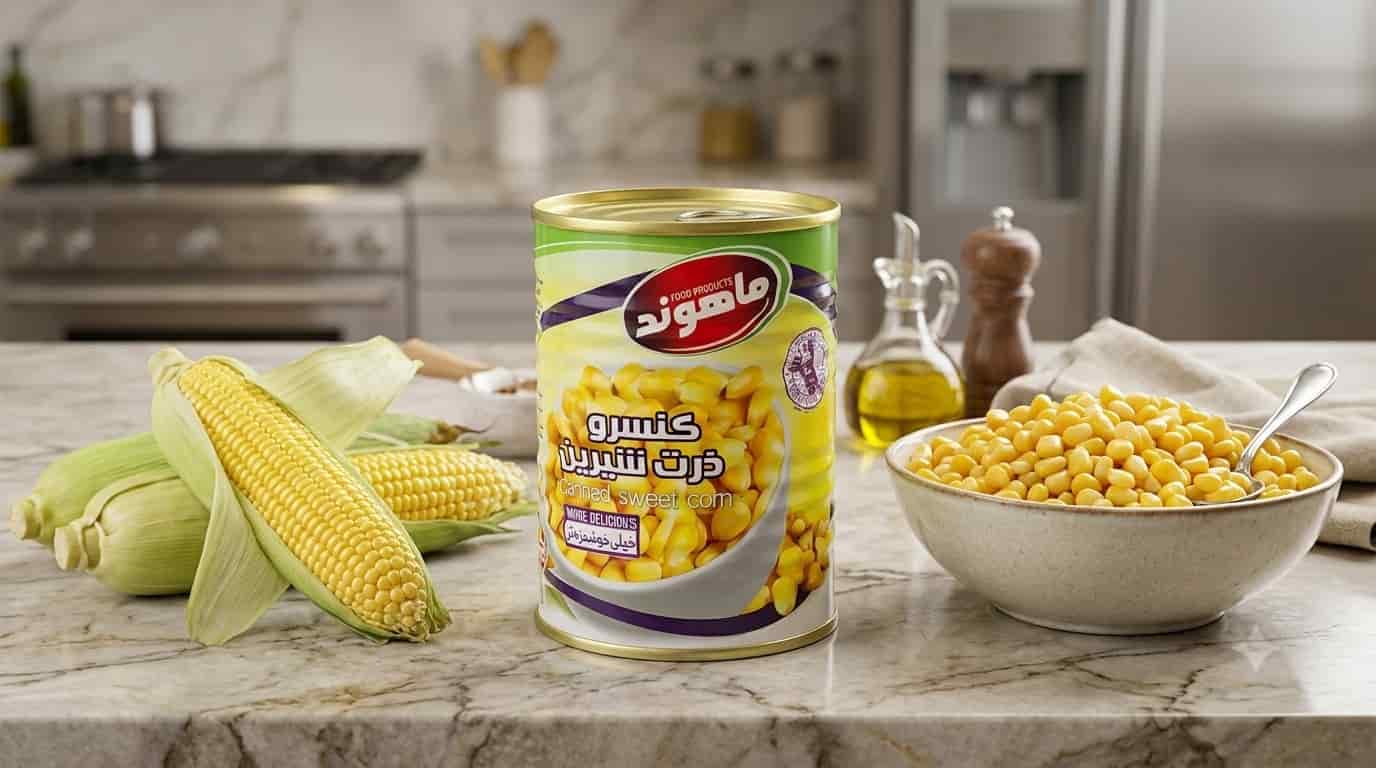 کنسرو ذرت ماهوند مناسب سرو کنار انواع خوراک