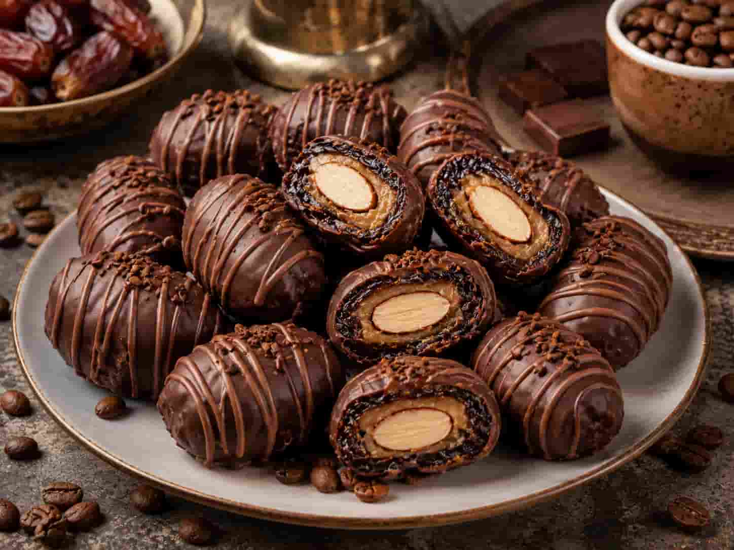 خرما شکلاتی مغزدار نسکافه با طعمی متفاوت برای مصرف روزانه