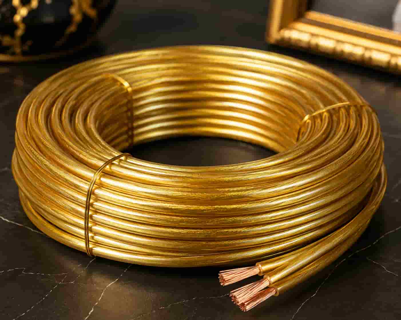 سیم برق طلایی با رنگ خاص برای اجرای ایده های خلاقانه