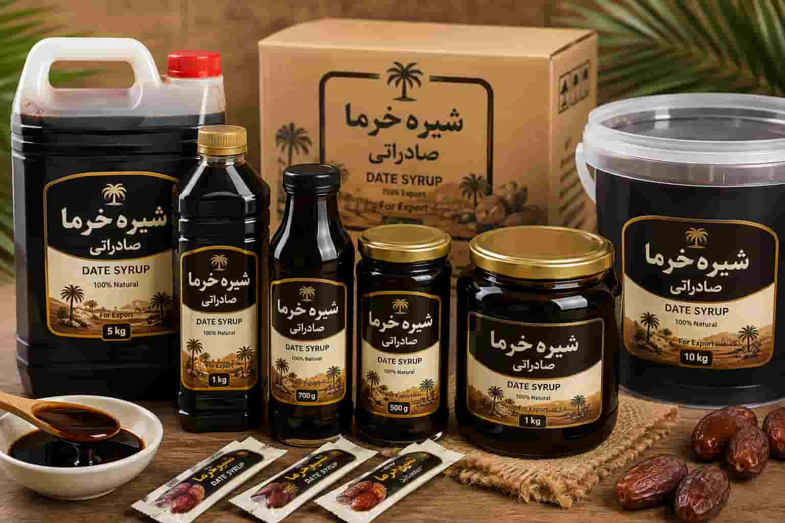 شیره خرما صادراتی مناسب عرضه در بسته بندی متنوع