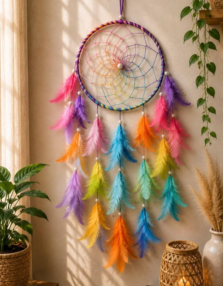 دیوارکوب بافتنی طرح پر کد 9