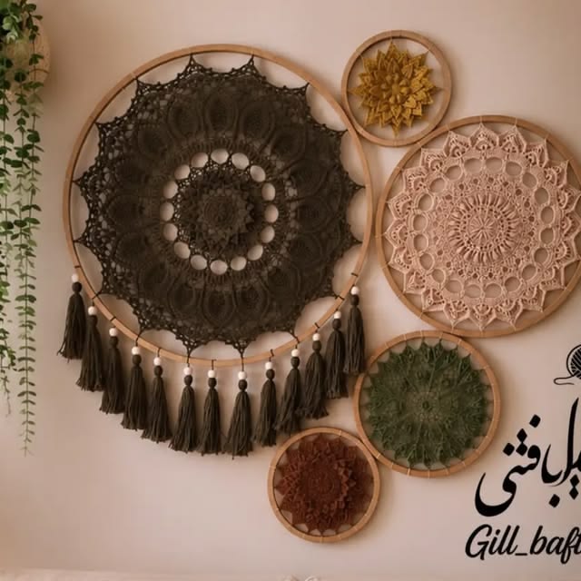 دیوارکوب بافتنی ست چندتایی کد 49