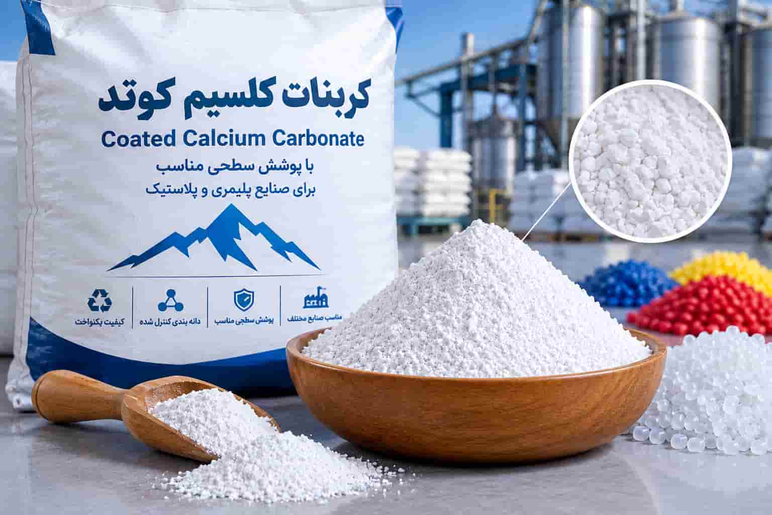 کربنات کلسیم کوتد با دانه بندی مناسب و کنترل شده