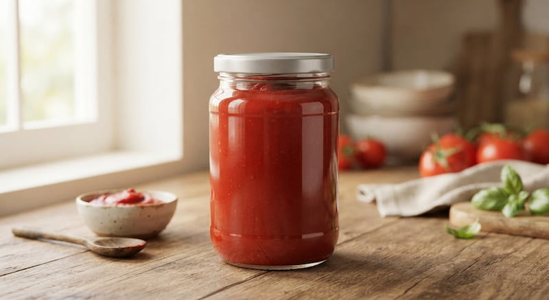 رب گوجه فرنگی شیشه ای با ظاهر مناسب و مصرف روزانه