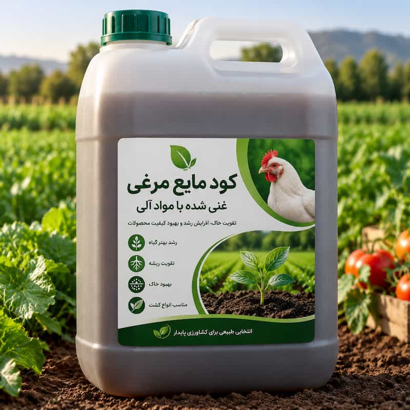 کود مایع مرغی غنی شده با مواد آلی برای تقویت خاک