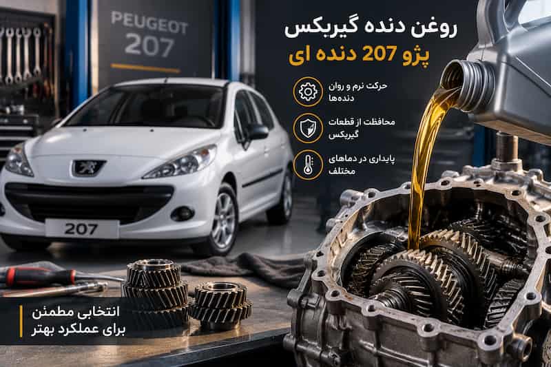 روغن دنده گیربکس پژو 207 دنده ای مناسب تعویض دنده روان