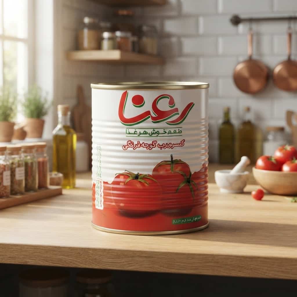 رب گوجه فرنگی رعنا با کیفیت تولیدی و رنگ طبیعی