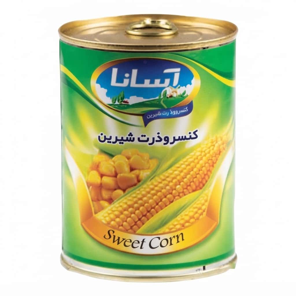 کنسرو ذرت آسانا با طعم شیرین و کیفیت استاندارد