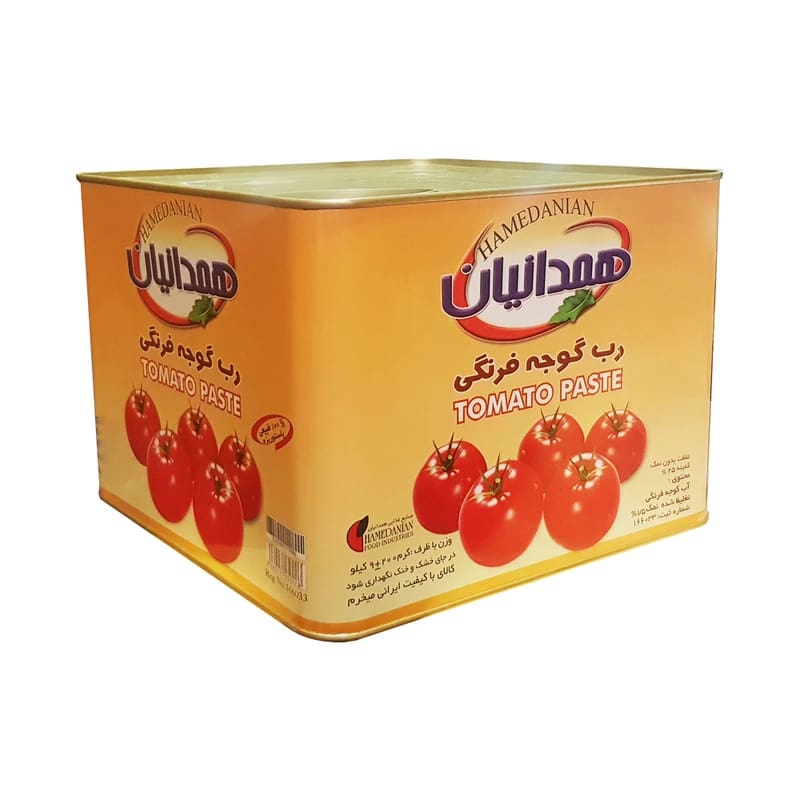 رب گوجه فرنگی همدانیان 9 کیلویی گزینه ای مطلوب برای آشپزخانه های بزرگ