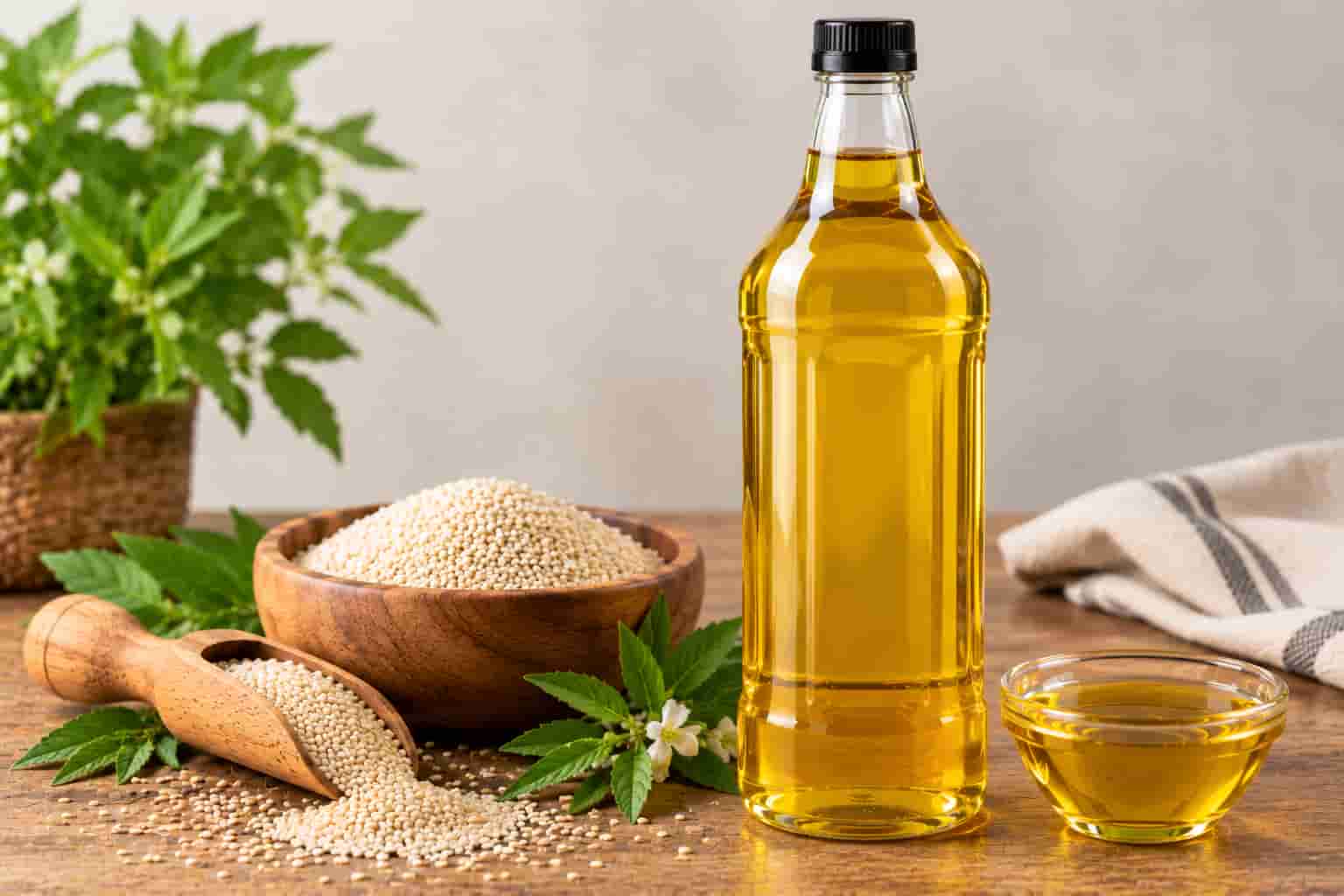روغن کنجد یک لیتری مناسب عرضه در بسته های متنوع